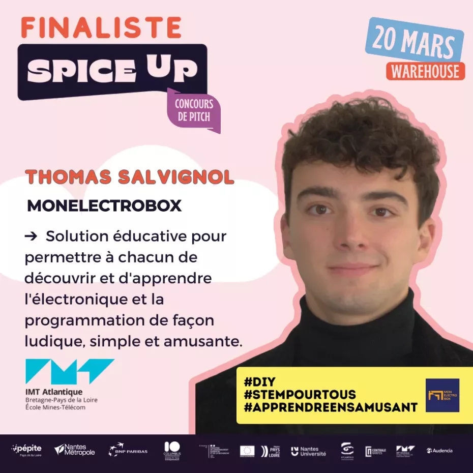 Spice up 2025 thomas Salvignol, finaliste spice up 2025 concours de pitch pepite pays de la loire