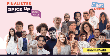 Visuel écran Ecole spice up 2025, portraits des étudiants nantais