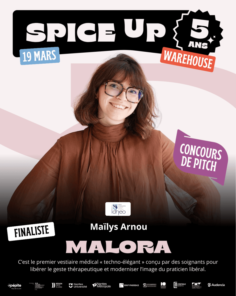 Mailys Arnou, projet MALORA, étudiante en osthéopathie, finaliste spice up 2026, concours de pitch à Nantes le 19 mars